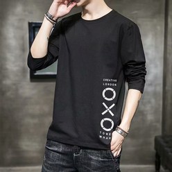 베씨 남성 OXO 라운드 긴팔티셔츠 남자 맨투맨 스판