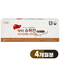 닥터슈퍼칸 1000mg 30캡슐 x 4박스 간건강 밀크씨슬+멀티비타민 4종 함유, 단품, 1세트