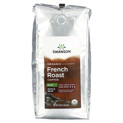 Swanson 오가닉 프렌치 로스트 커피 홀 빈 다크 로스트 디카페인 454g(1lb), 1개