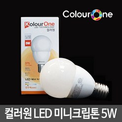 컬러원 LED미니크립톤 5W 미니크립톤 LED전구, 1개, 색상:E17_전구색