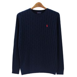 라파클럽 남녀공용 케이블 꽈배기 면 100% 긴팔 니트 스웨터