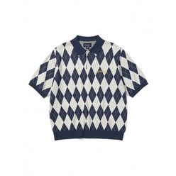 (국내배송) 디스이즈네버댓 Argyle Knit Polo Navy