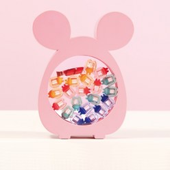 마우스 유치보관함 투명 플라스틱, 핑크, 1개