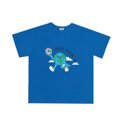 [나노핏키즈] 지구캐릭터 BEST FRIENDS 블루 반팔 티셔츠