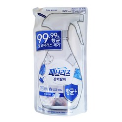 페브리즈 항균플러스 섬유탈취제 깨끗한향 리필, 320ml, 4개