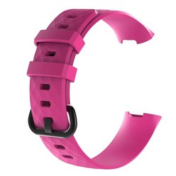 Fitbit 스마트 워치용 실리콘 스트랩 Fitbit Charge 3 4 교체 손목 밴드 고무 시계 밴드 스포츠 스트랩, 8 BARBIE Pink_0 CHINA_0 S