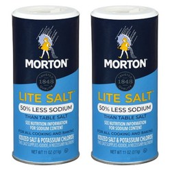 Morton 몰튼 50% 저염 라이트 솔트 소금 쉐이커 Lite Salt 311g 2팩, 2개