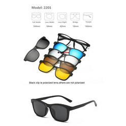 Brightzone 5 + 1 세트 안경 여성 남성 거울 편광 된 자기 선글라스 클립 온 처방전 원시 원시 난시 만들기