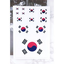 대한민국 태극기 스티커 세트 국기 꾸미기 방수 기능 인스, A형/직사각형(1 sheet)