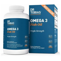 Dr Tobias Omega 3 Fish Oil Burpless 닥터토비아스 피쉬오일 오메가3 소프트젤 180정, 1개, 1