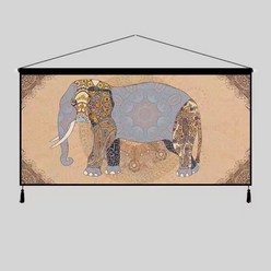 패브릭포스터 코끼리 포스터 패브릭포스터 홈인테리어 특대형 패브릭 포스터 행운의 코끼리 부유한 코끼리, 011