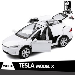테슬라 모델X 자동차 다이캐스트 1:32 스케일 피규어 모형 장난감, 화이트