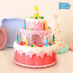 해피플레이 멜로디 회전목마 케이크 생일 촛불끄기 어린이 장난감