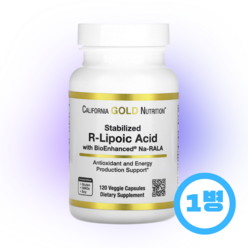 캘리포니아 골드 뉴트리션 CGN R 알파 리포산 R-Lipoic Acid 비오틴 함유 베지캡슐 120정, 1통