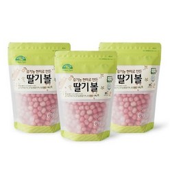 오가닉스토리 유기농 현미로 만든 딸기볼, 3개, 65g