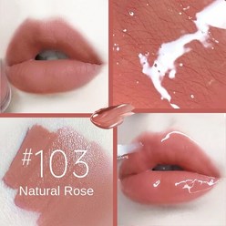 키코 젤리 모이스처라이징 립 오일 더블 헤드 립 글로스 섹시한 통통한 립 글로우 오일 틴티드 립 플럼퍼, 01 103 natural rose, 1개