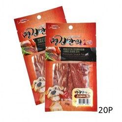 강아지간식 강아지 명견만리 오리 스테이크 70g 20P 반려견 간식 강아지육포간식, 상세페이지 참조