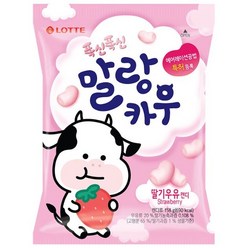 롯데제과 폭신폭신 말랑카우 딸기우유 츄잉캔디, 158g, 1개입