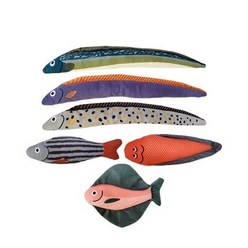 [블루마토] 고양이 애착 인형 물고기 캣닢 장난감, 캣닢 장난감 - 줄무늬물고기