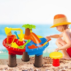 모던하우스 모래 놀이 촉감 도구 야외 모래 및 물 테이블 놀이 세트 재미있는 장난감 2 in 1, 01 45x35cm