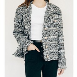 로브로브 여성용 TWEED BLOUSON JACKET