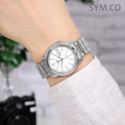 세이코5 화이트 다이얼 오토매틱 클래식 손목시계