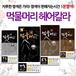 기린화장품 먹물머리 1분헤어칼라 염색약 1분염색 헤어칼라크림 60g 6종, 2개