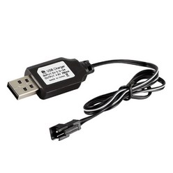 4.8V NICD 또는 NIMH 배터리 자동차 SM 2P 용 250ma USB 충전기 전원 어댑터 케이블, 검은색, 1개
