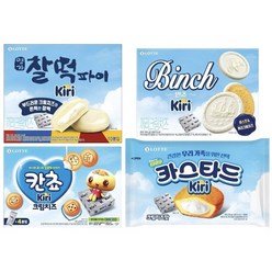 끼리 크림치즈 4종 과자 (카스타드+빈츠+찰떡파이+칸쵸) 사탕증정