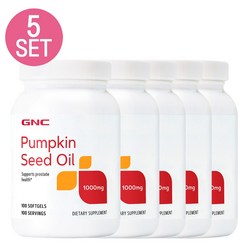 GNC [5개 SET] 호박씨 오일 1000mg 100정 (캡슐) Pumpkin Seed Oil 100caps, 1개