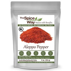 The Spice Way - Premium Aleppo Pepper |8 oz.| Crushed Aleppo Pepper Flakes (Halaby Pepper/Pul Biber/Marash Pepper/Aleppo Chili Flakes) Popular in Tur, 1개