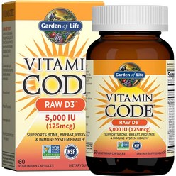 가든오브라이프 비타민 코드 비타민 D3 5 000 IU 베지 캡슐 60정 Garden of Life Vitamin Code Raw D3, 1개