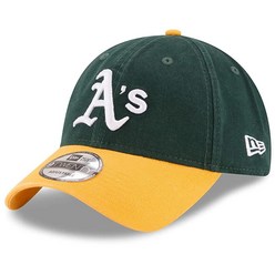 뉴에라 New Era MLB 코어 클래식 9TWENTY 조절 가능한 모자 캡 프.. 정품보장, Oakland Athletics Green Yello