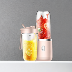 DS 휴대용 소형 과일 믹서기 무선 믹서기 전동식 착즙기 주스컵 운동컵 1개 보함, 핑크