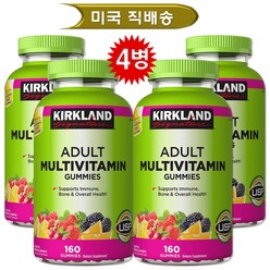 커클랜드 시그니처 어덜트 멀티비타민 성인용 종합비타민 320구미 2세트 (총 160ct x 4개), 240정, 4개