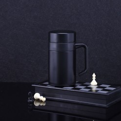 커스텀 손잡이 컵 물컵 남성 스테인리스 텀블러, 블랙, 500ml