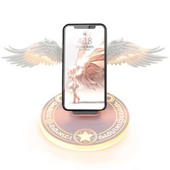 천사 날개 윙 마법진 휴대폰 무선 충전기 핸드폰 충전, [02] White, 1개