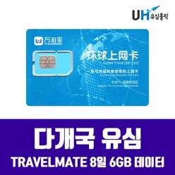 GLOBAL AIS TRAVELMATE 전세계통합유심 아시아통합 유럽통합 데이터무제한 15일 30일 유심칩, 1개, 다개국 8일 6GB