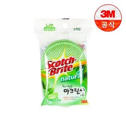 [3M]아크릴사 천연펄프 수세미 2입일반세척용, 상세설명 참조, 없음