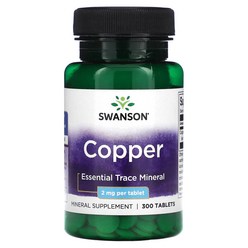 Swanson 스완슨 Copper 코퍼 2mg 300타블렛, 1개, 기본, 300개