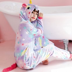 말랑마쥬 스타 유니콘 극세사 동물 수면잠옷