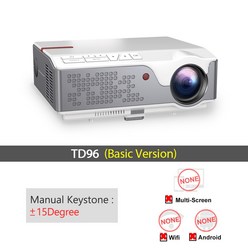 ThundeaL 풀 HD 1080P 프로젝터 TD96 고해상도 1920x1080P옵션 안드로이드 와이파이 LED 3D비디오 영사기, 01 Basic Version