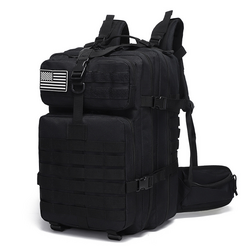 백팩 가방 등산배낭 캠핑용 직장인 대용량 45L 허리띠, 블랙