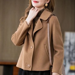 모직 스몰 정장 코트 여성 가을겨울 추동 빈티지 루즈핏 짧은 키에 작은 양복으로 날씬해 보인다