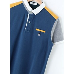 (L)빈폴 반팔 카라 티셔츠 면 골프운동 배색65