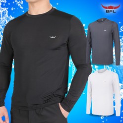 [BFL] 남성 여름용 쿨 냉감 긴팔 라운드 스포츠 이너 티셔츠