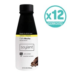 Soylent Cafe Mocha Plant Protein Meal Replacement Shake 소일렌트 카페모카 식사대용 식물성단백질 14oz(414ml) 12팩