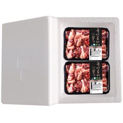 [목사골농장]국내산 한돈 돼지갈비 세트3호 500gx5개 냉동 총2.5kg 부직포가방 포함