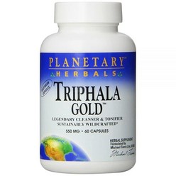 Planetary Herbals Triphala 골드 550mg GI Tract Wellness용 클렌저 채식주의자 캡슐 60개
