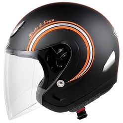 오토바이 헬멧 SST 헬멧 체어맨 오픈페이스 하프페이스, 체어맨 써클 오렌지